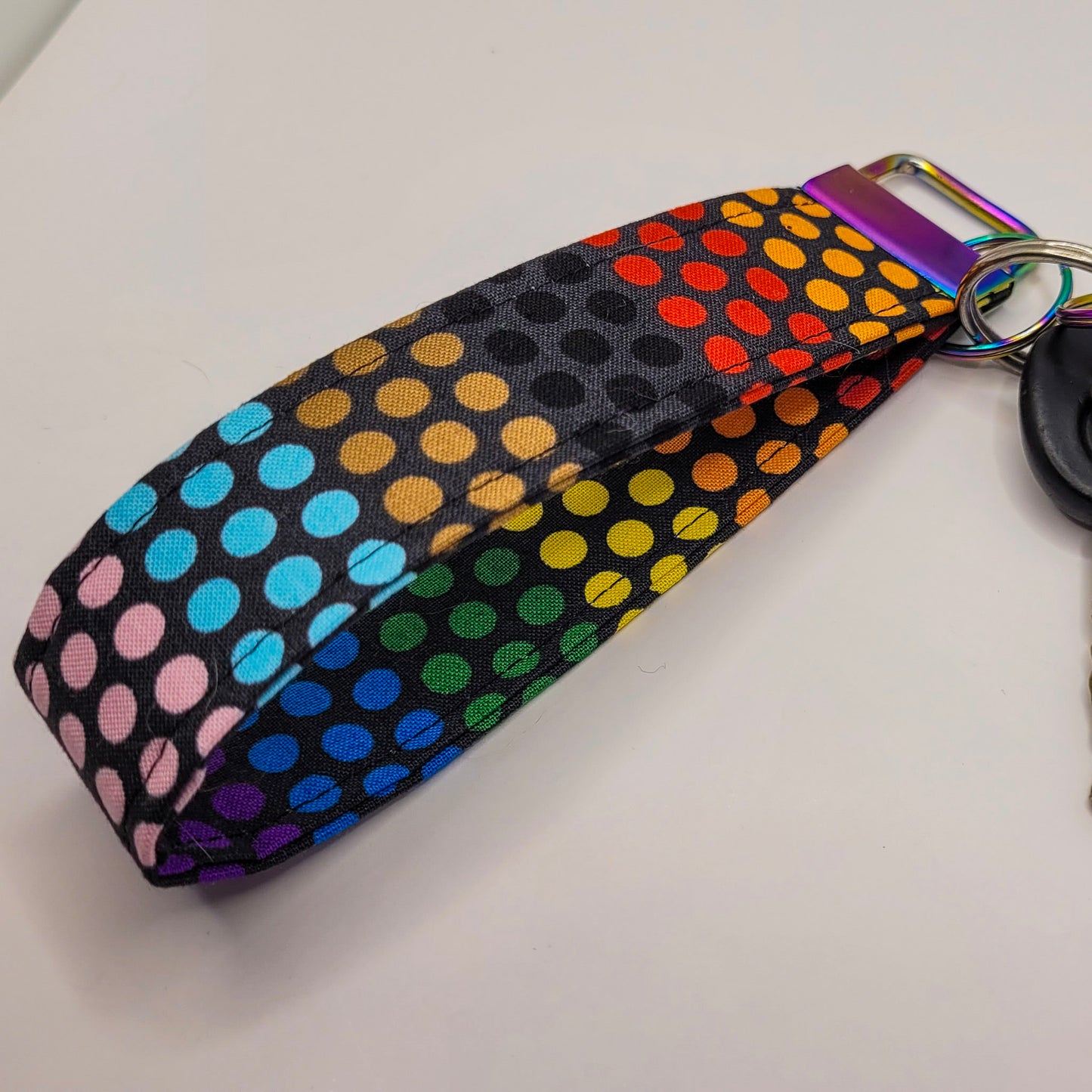 Progress Pride Dots Wristlet Key Strap