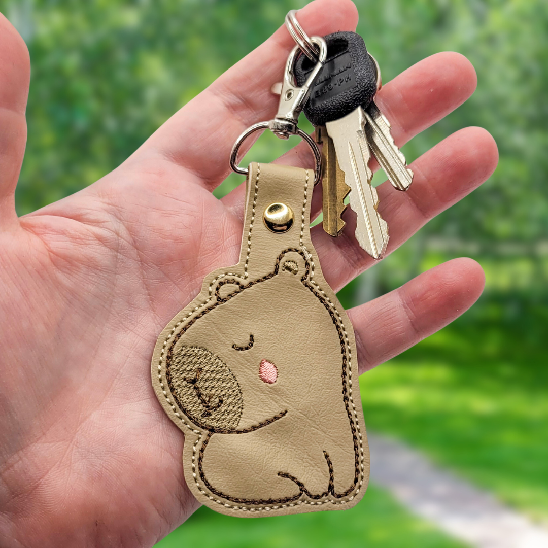Capybara Embroidered Vinyl Keychain