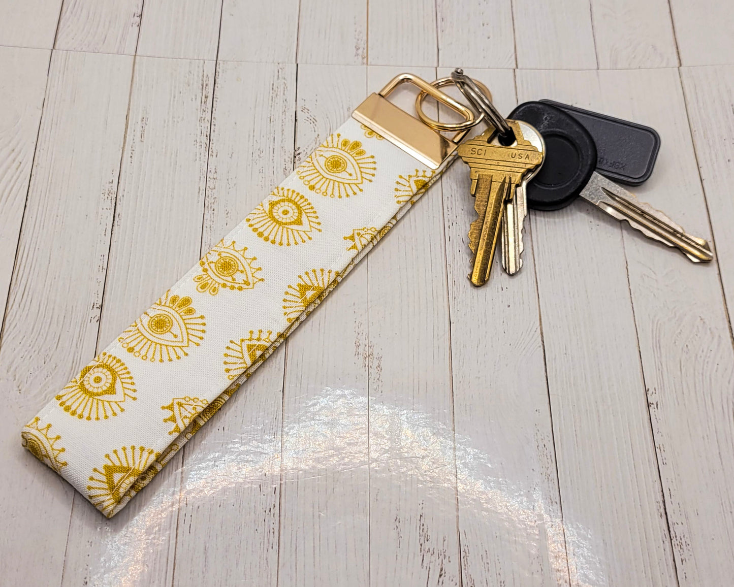 Evil Eye Wristlet Key Strap