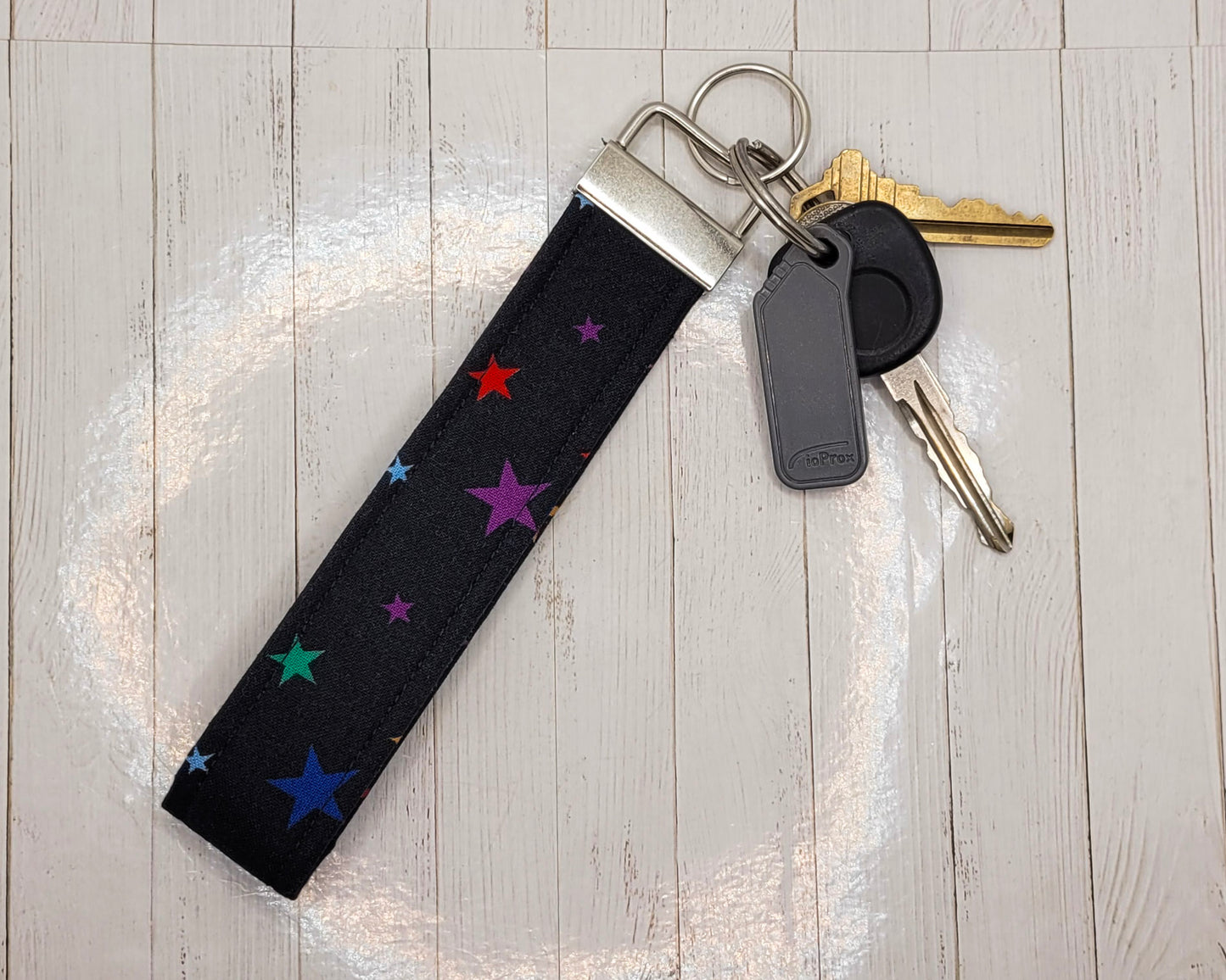 Rainbow Stars Wristlet Key Strap