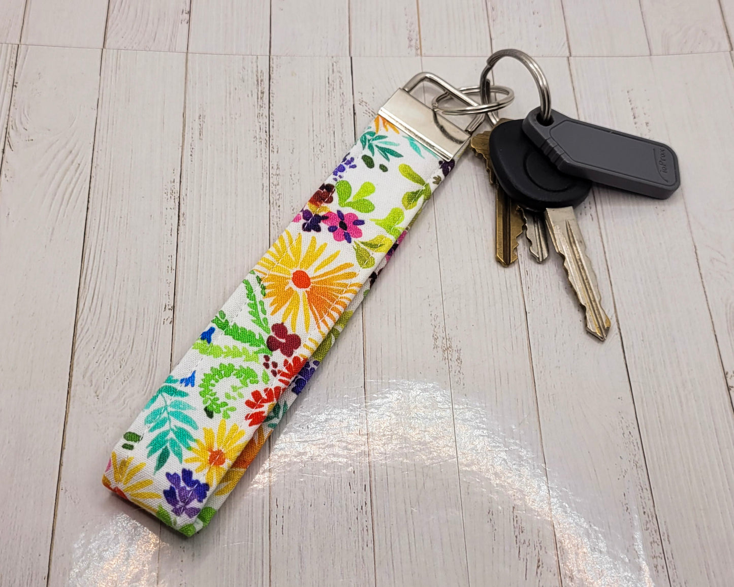 Wildflowers Wristlet Key Strap