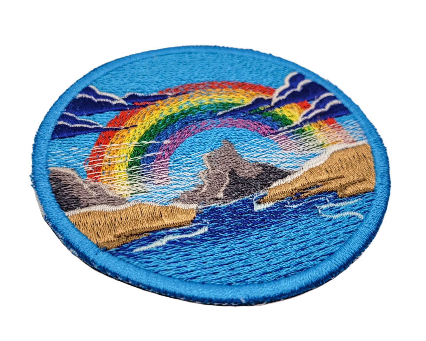 Mountain Lake Rainbow Embroidered Patch