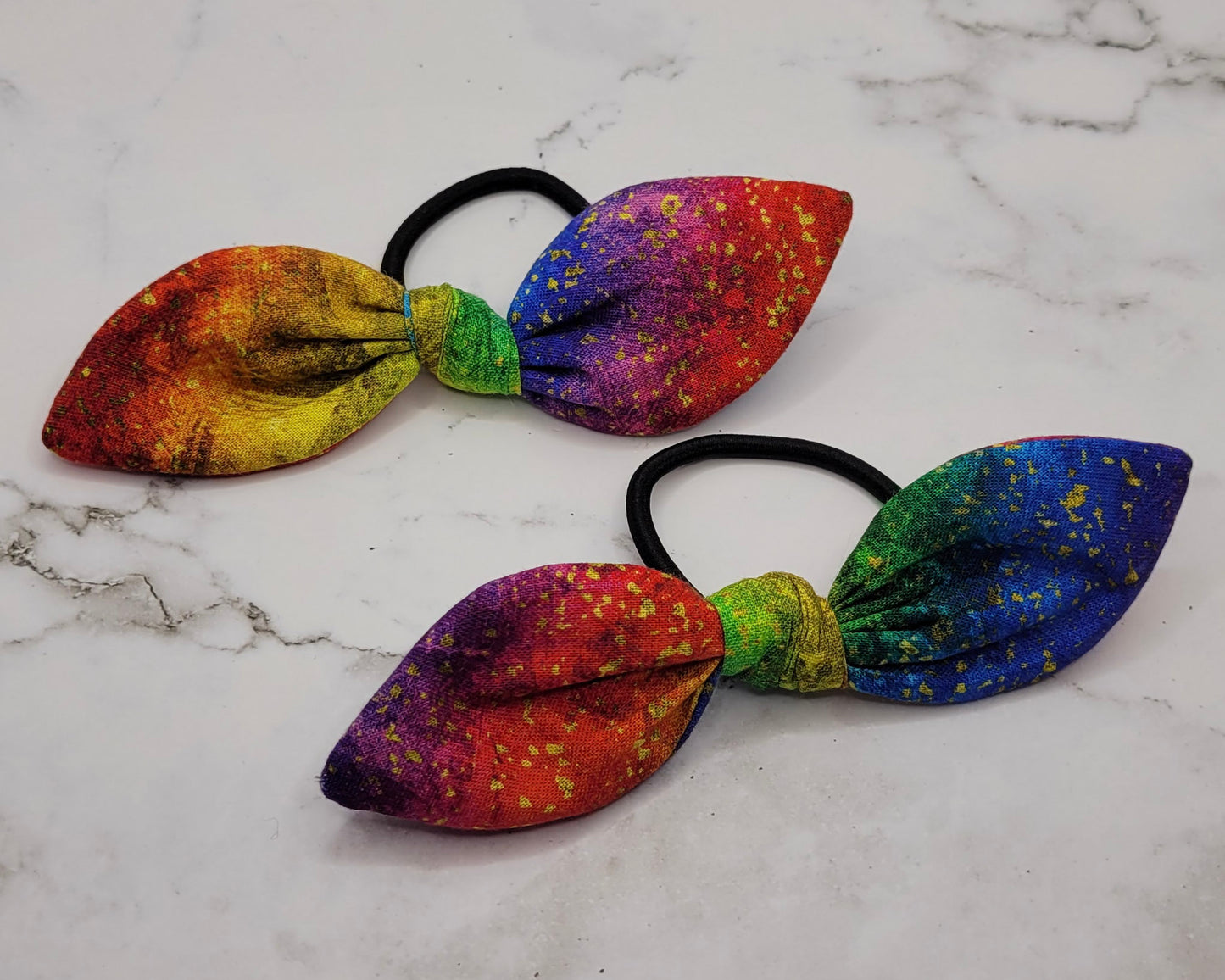 Rainbow Ombre Knot Bow Hair Elastic