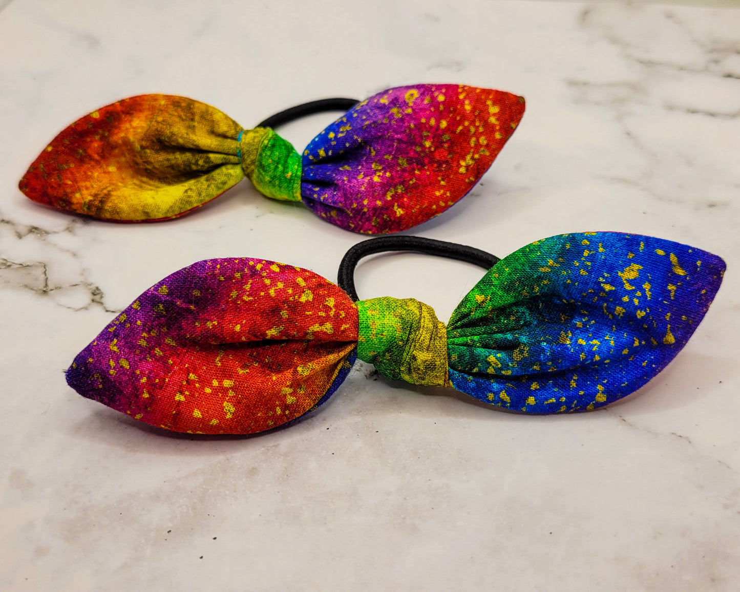 Rainbow Ombre Knot Bow Hair Elastic