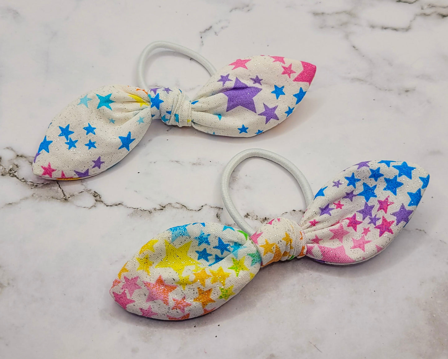 Rainbow Stars Knot Bow Hair Elastic