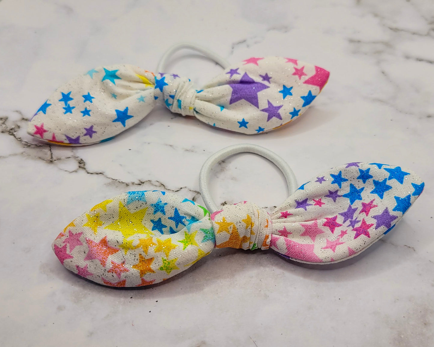 Rainbow Stars Knot Bow Hair Elastic
