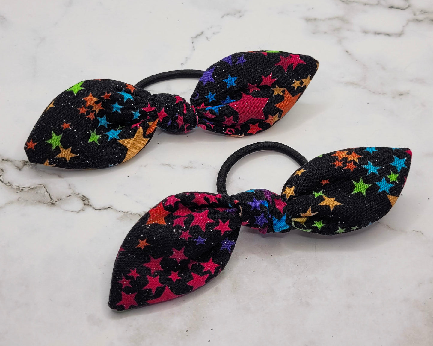 Rainbow Stars Knot Bow Hair Elastic
