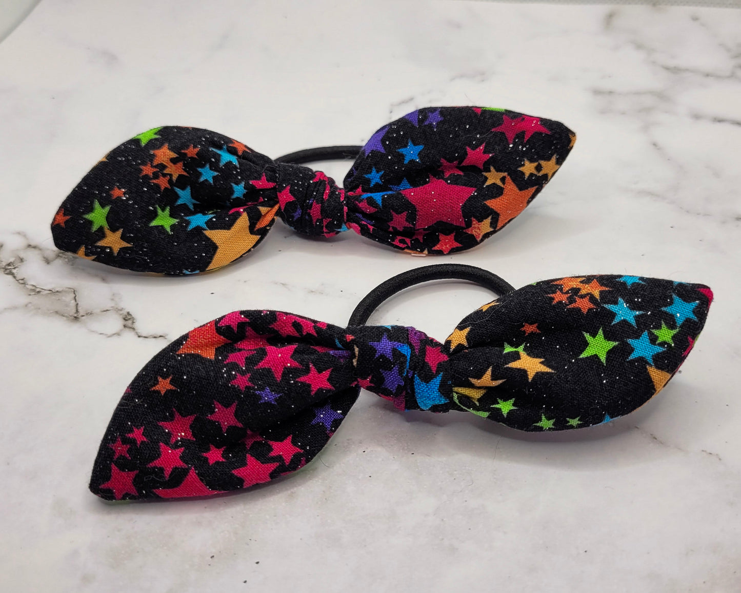 Rainbow Stars Knot Bow Hair Elastic
