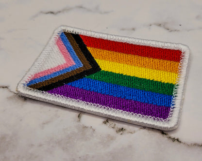 Progress Pride Flag Patch & Pinback Button