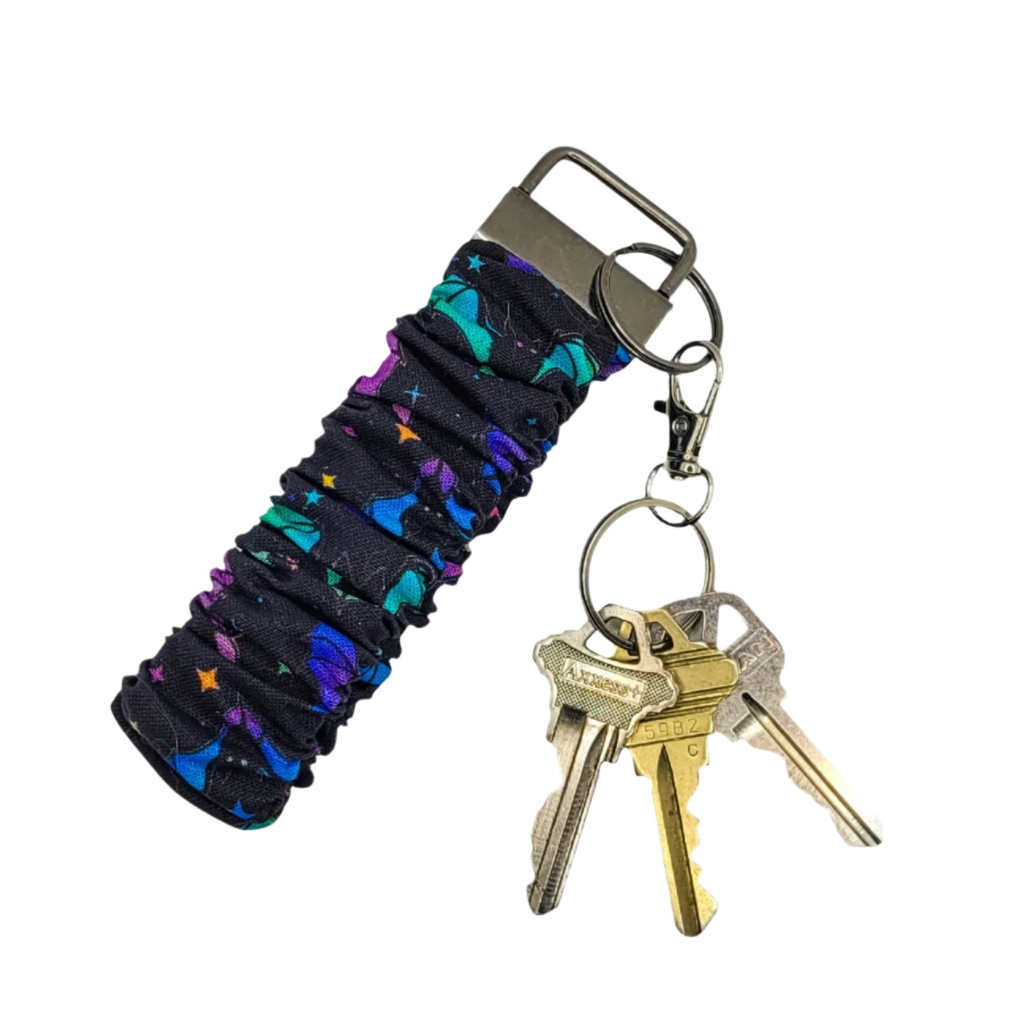 Pastel Bats Scrunchie Keychain