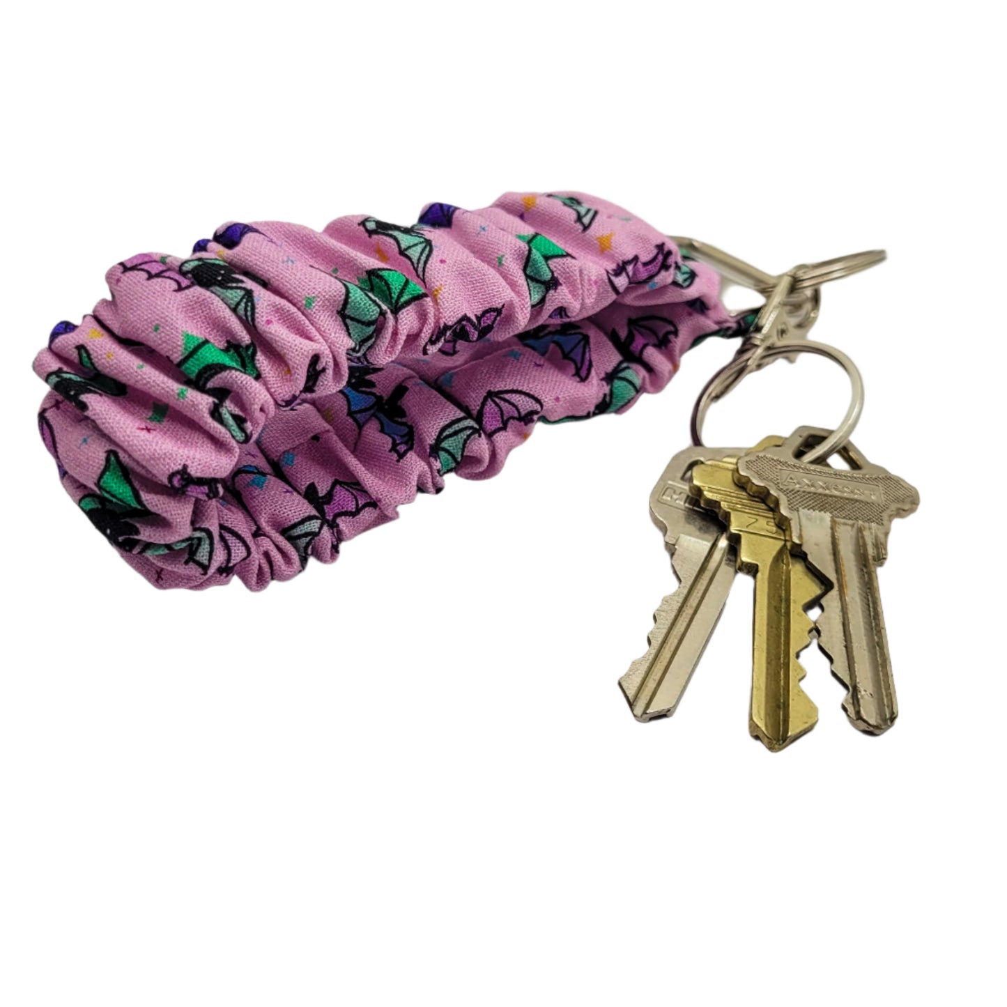 Pastel Bats Scrunchie Keychain