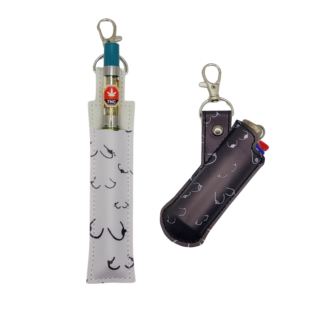 Estuche para encendedor de cuadros vichy arcoíris