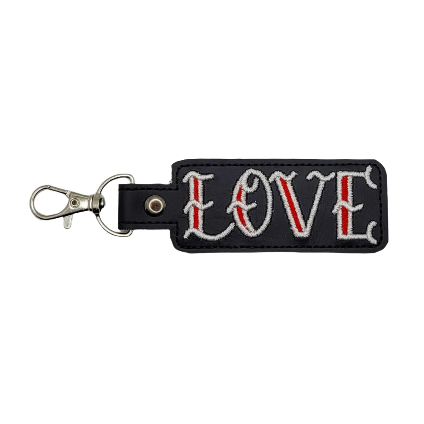 Gothic Love Embroidered Vinyl Keychain