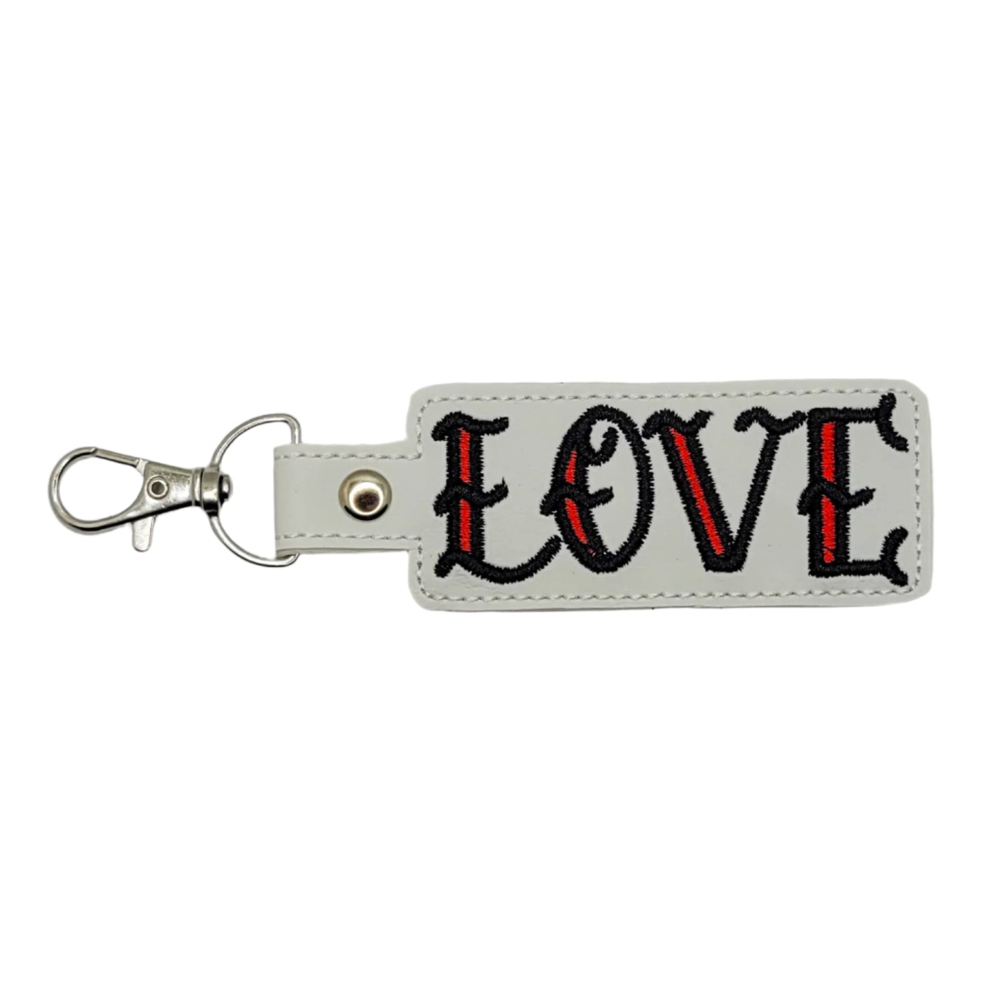 Gothic Love Embroidered Vinyl Keychain