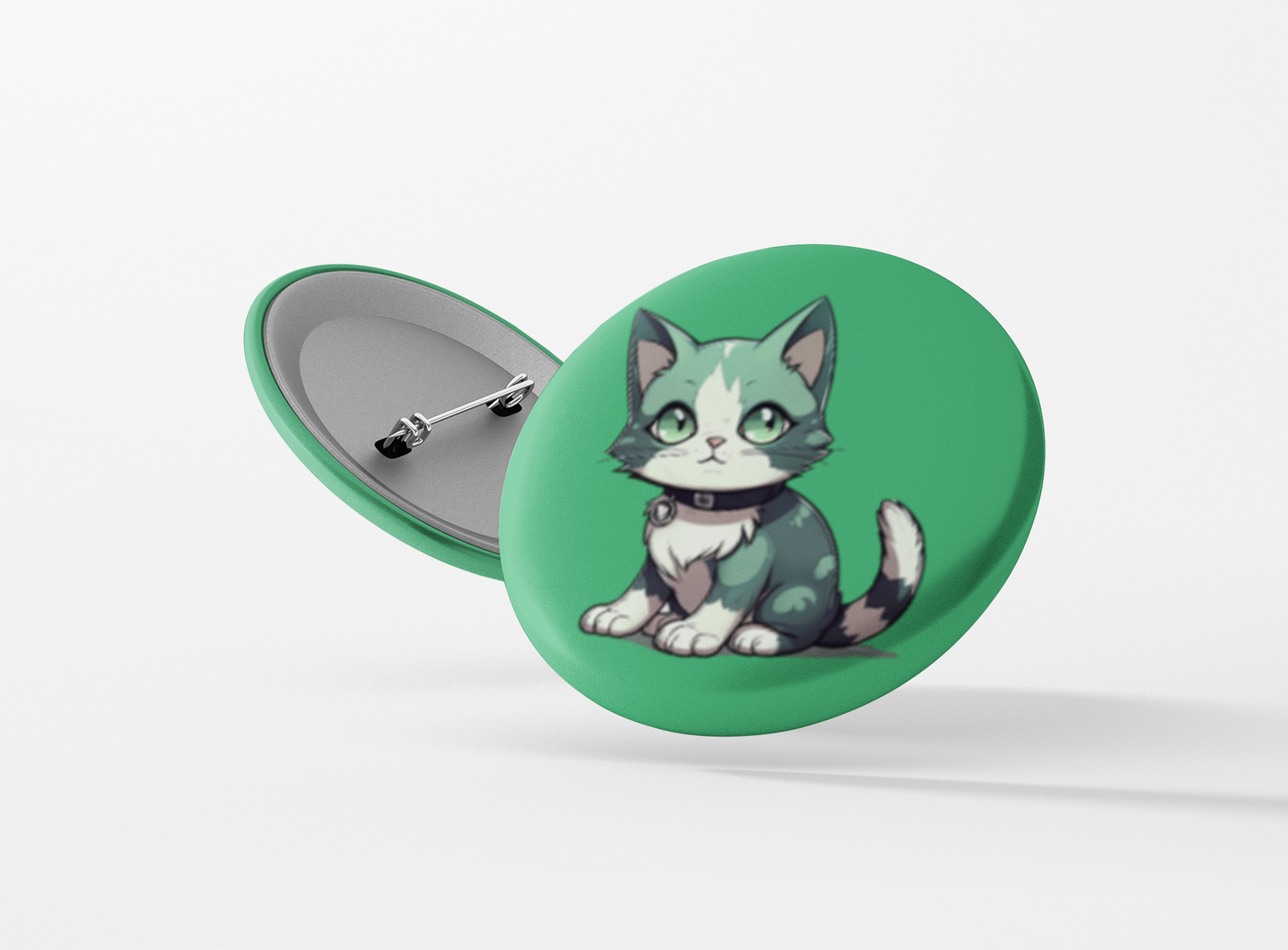 Aromantic Flag Kawaii Cat Pinback Button