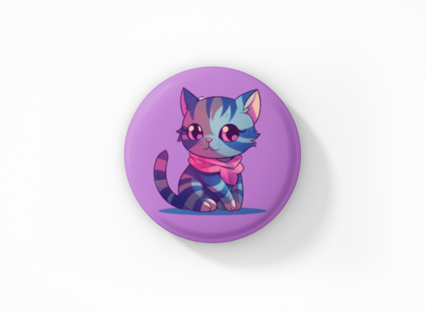 Bisexual Pride Flag & Cat 1.5" Pinback Button Set
