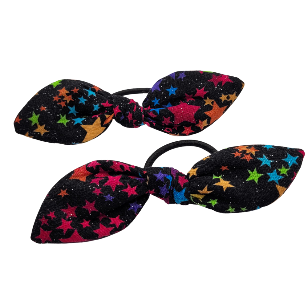 Rainbow Stars Knot Bow Hair Elastic