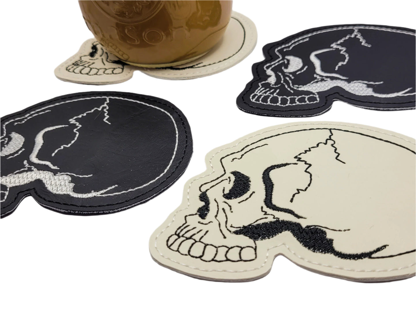 Anatomical Skull Vinyl Coasters
