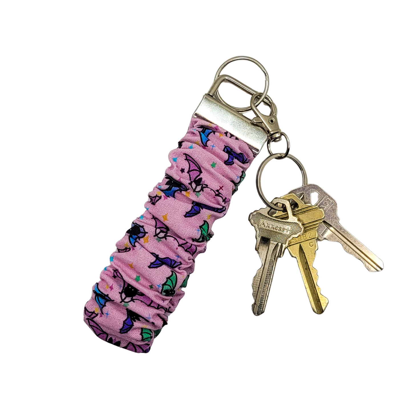 Pastel Bats Scrunchie Keychain