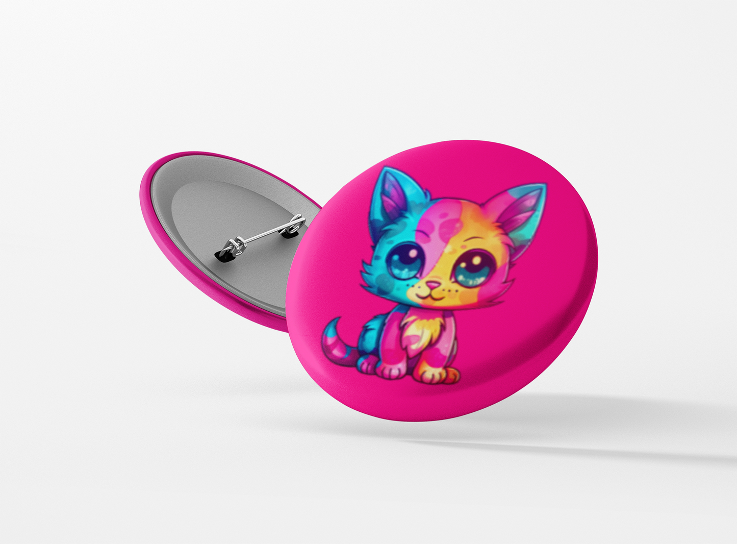 Pansexual Flag Kawaii Cat Pinback Button