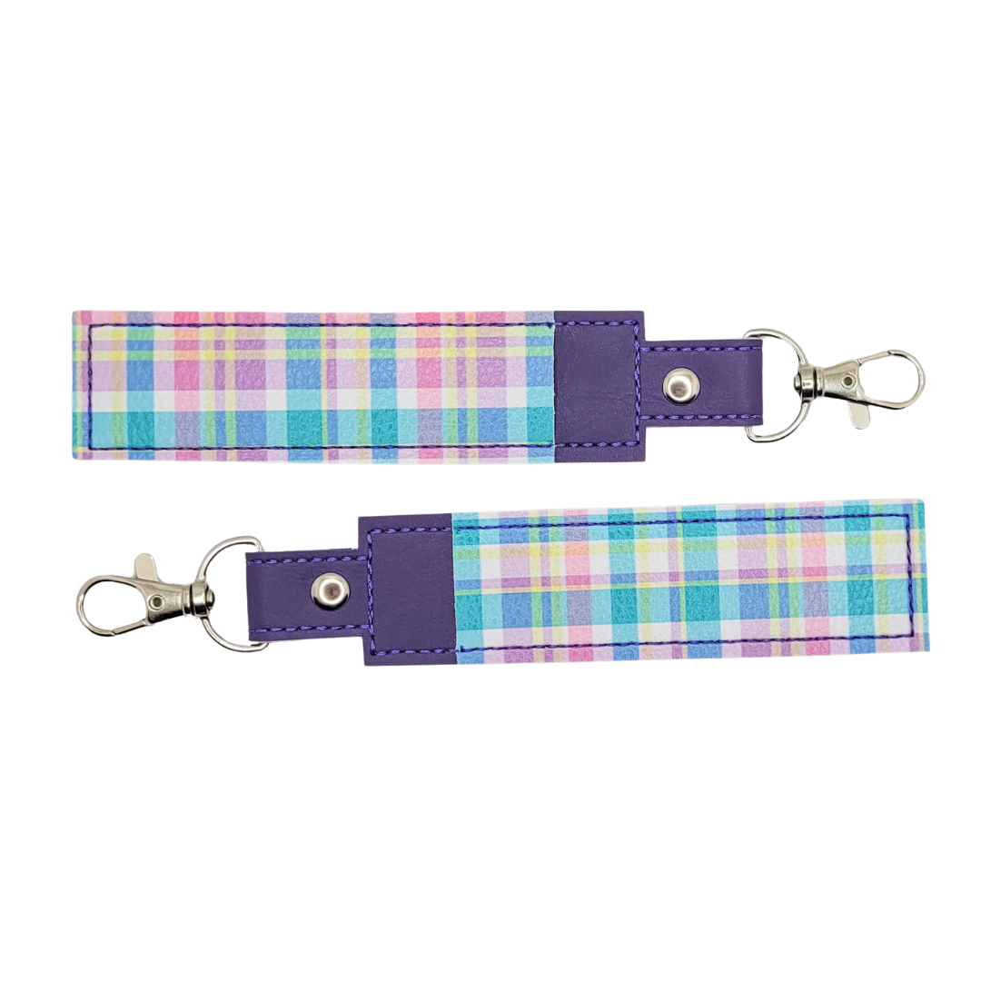 Purple Plaid Vinyl Pen Case