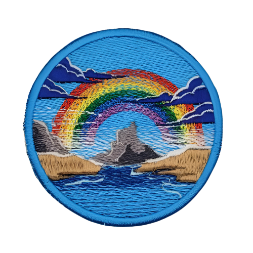 Mountain Lake Rainbow Embroidered Patch