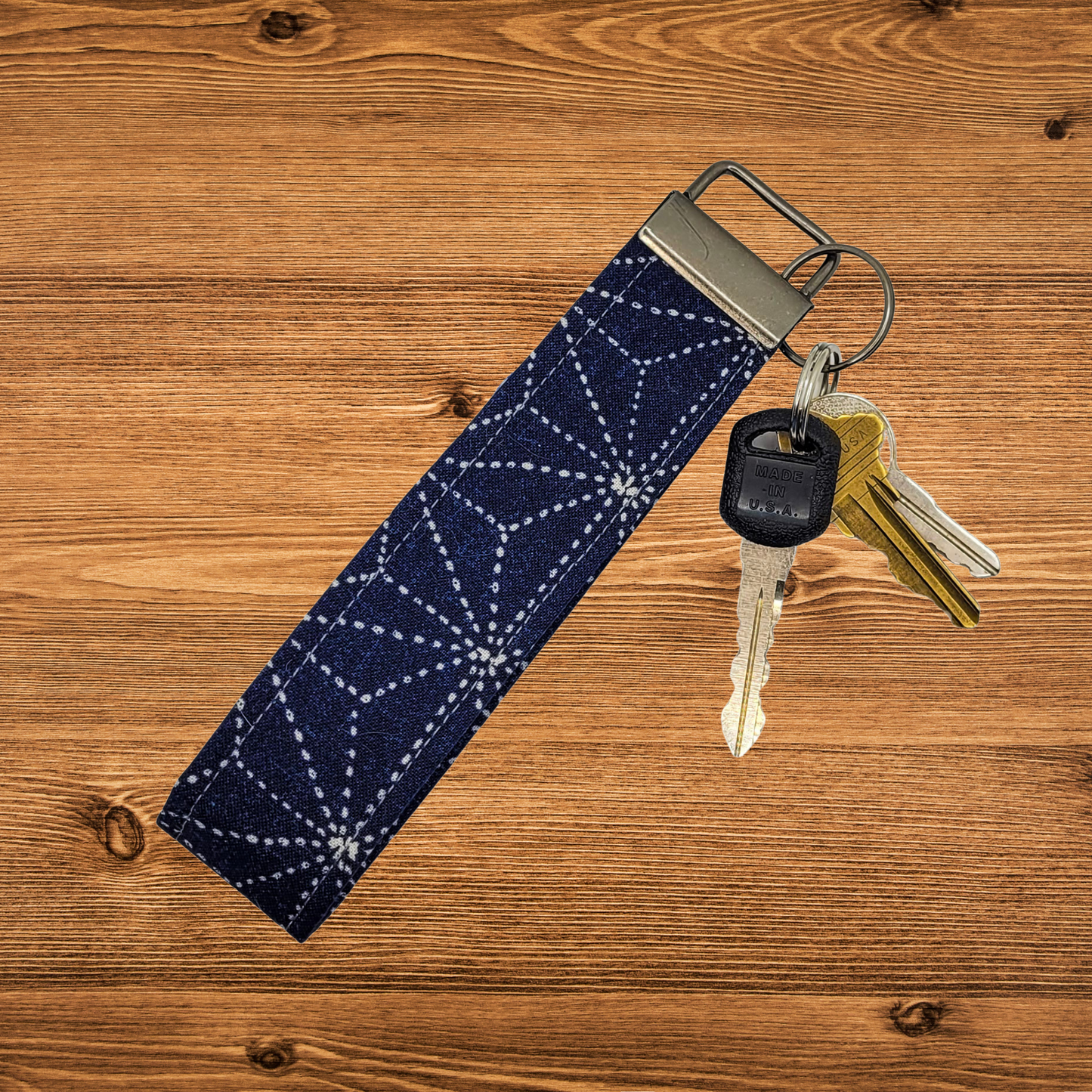 Sashiko Wristlet Keychain