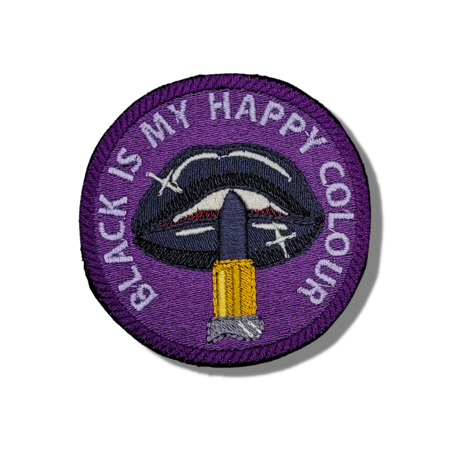 Black is My Happy Colour Embroidered Patch
