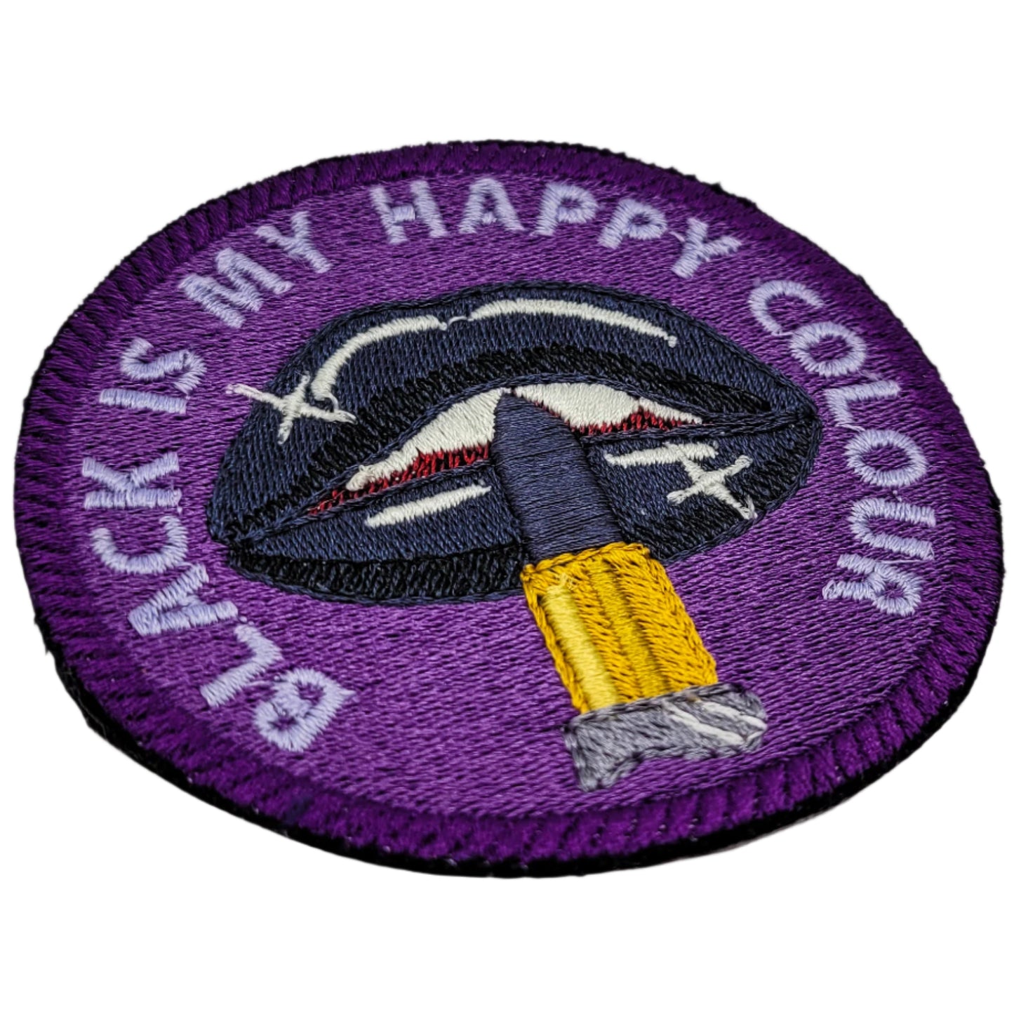 Black is My Happy Colour Embroidered Patch
