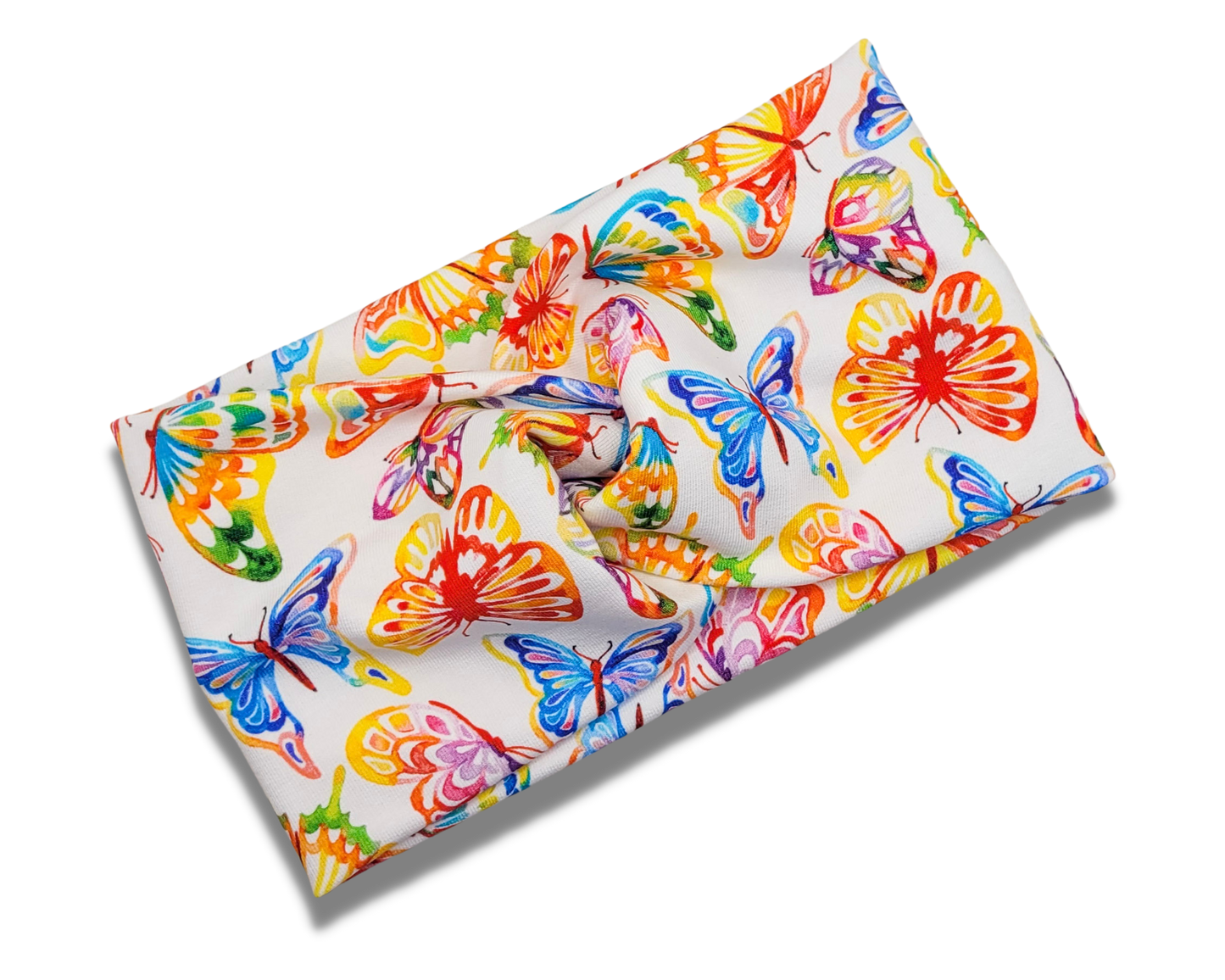 Rainbow Butterflies French Terry Stretch Knit Headband