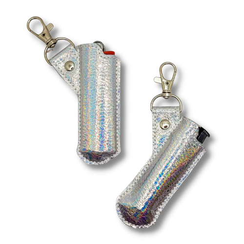 Silver Stone Holographic Lighter Case