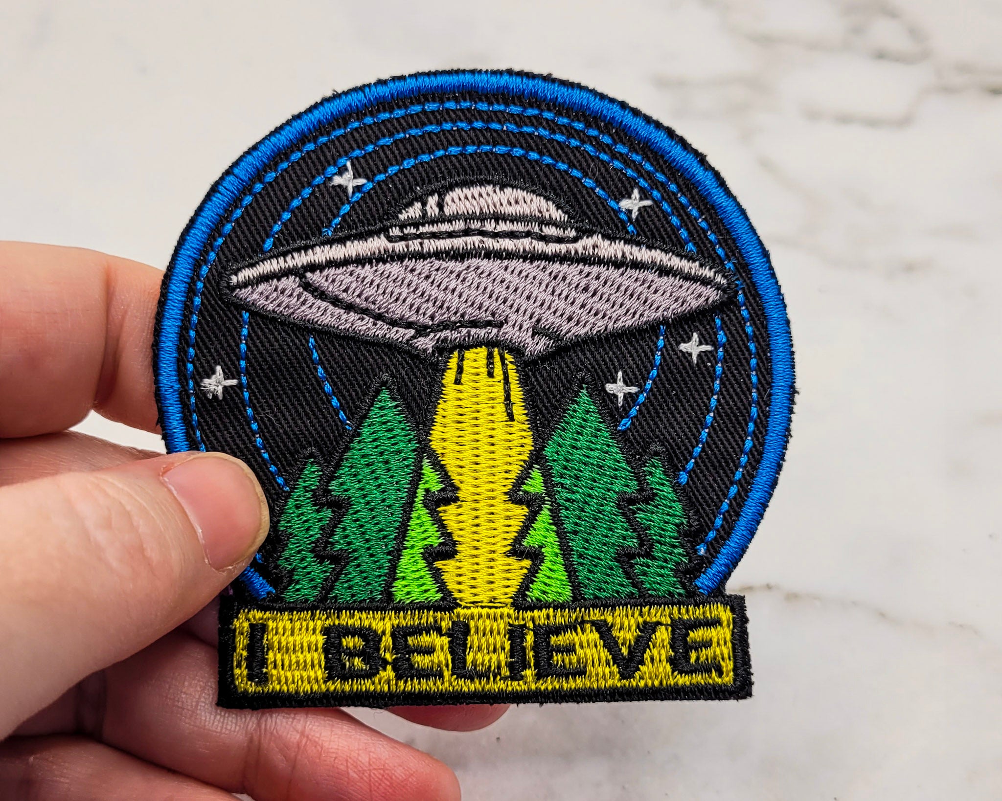 I Believe UFO Embroidered On Patch