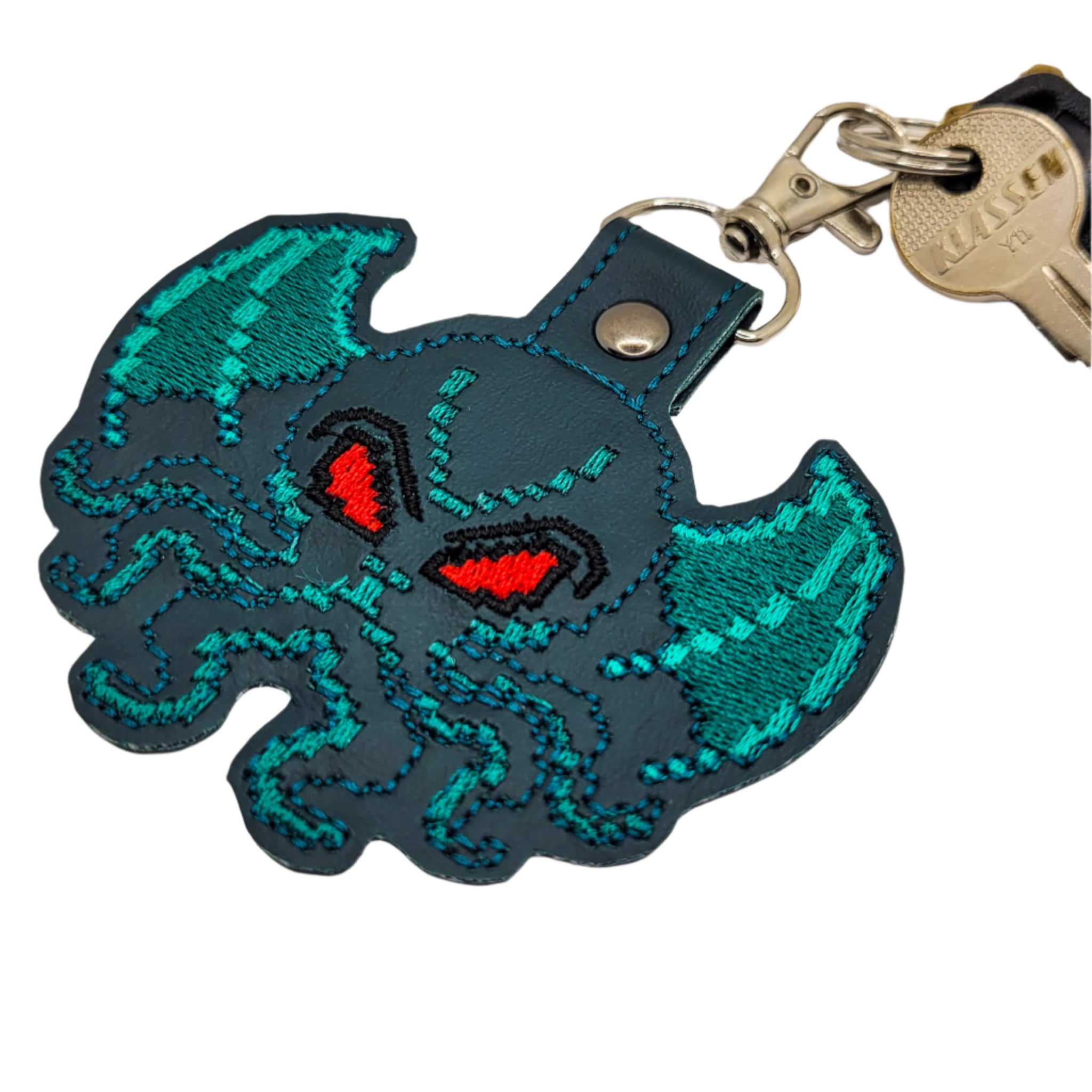 8-Bit Cthulhu Embroidered Vinyl Keychain