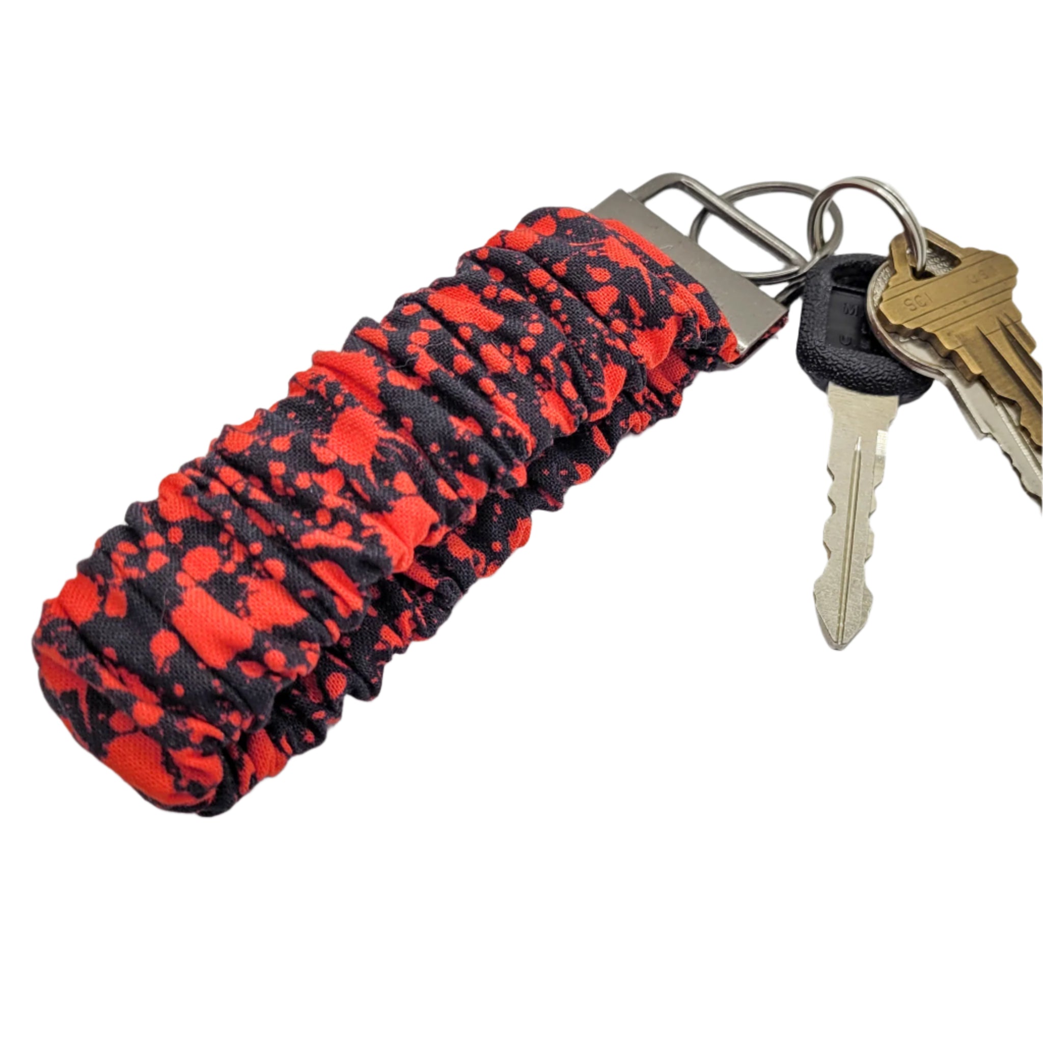 Blood Splatter Scrunchie Wristlet Keychain