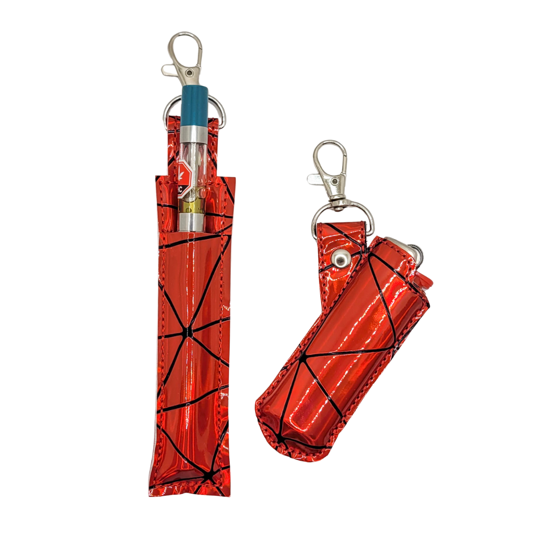 Red Holographic Vinyl Pen Case
