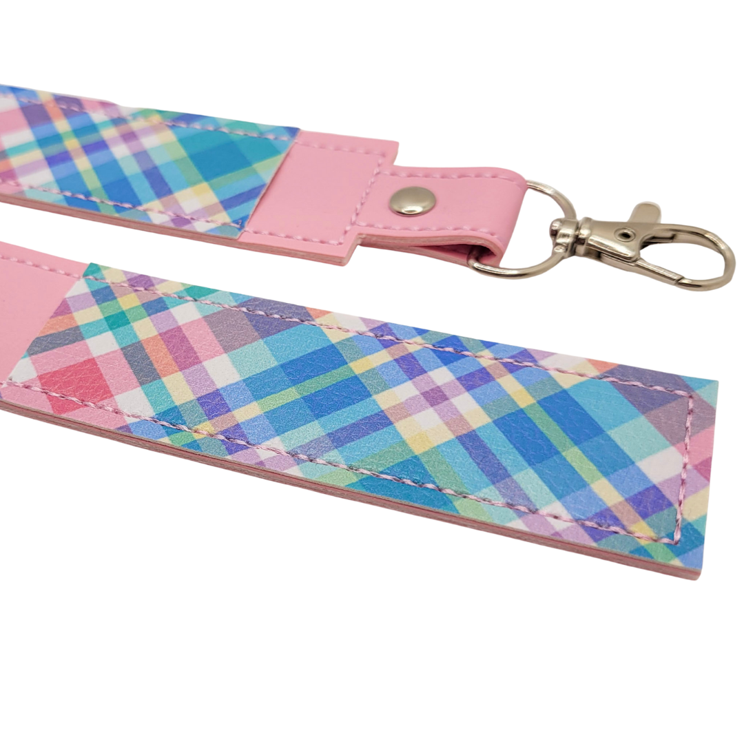 Pink Plaid Vinyl Pen Case