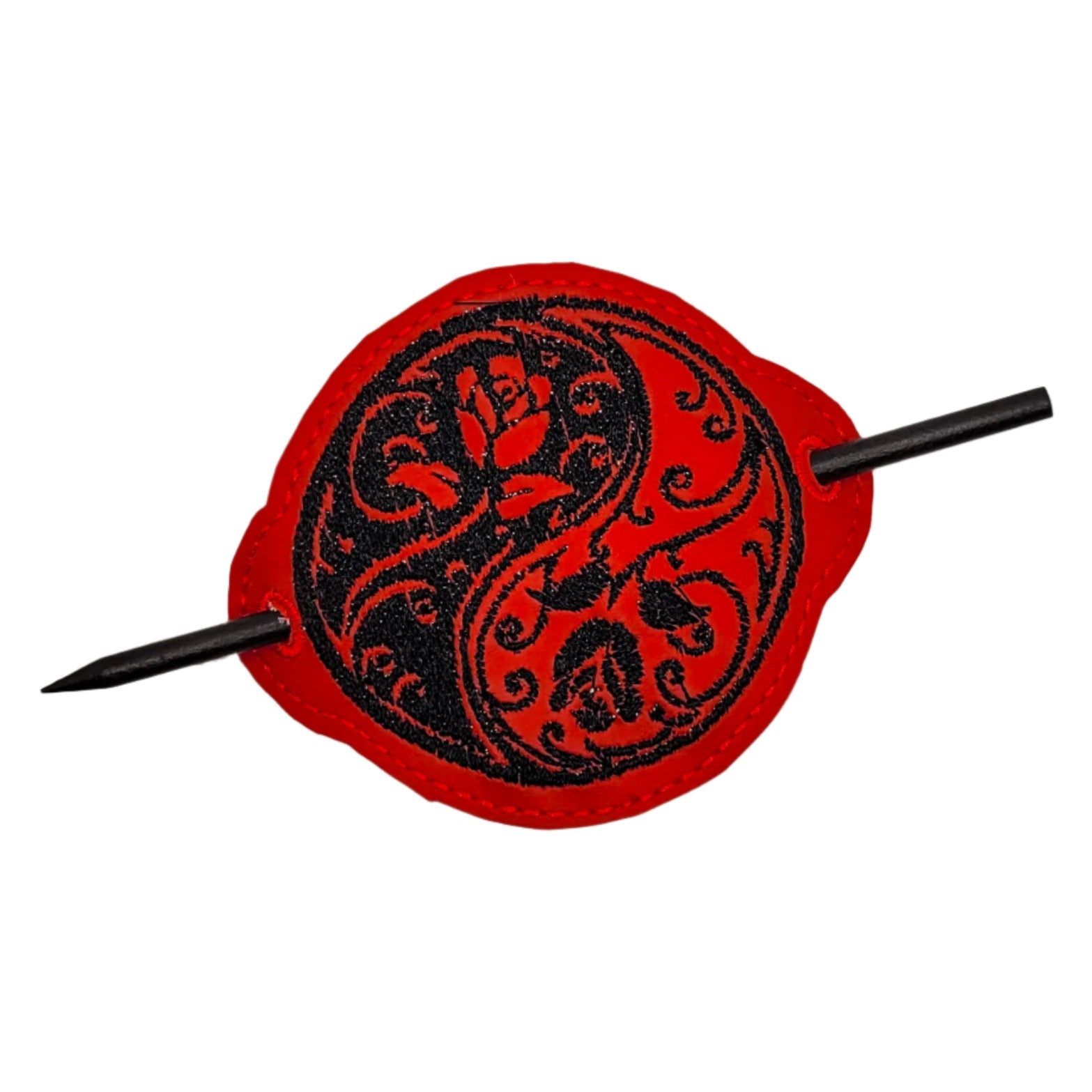 Yin Yang Rose Embroidered Bun Cover