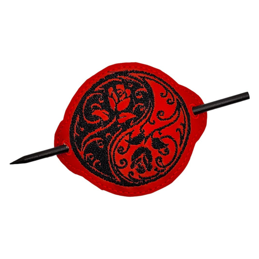 Yin Yang Rose Embroidered Bun Cover