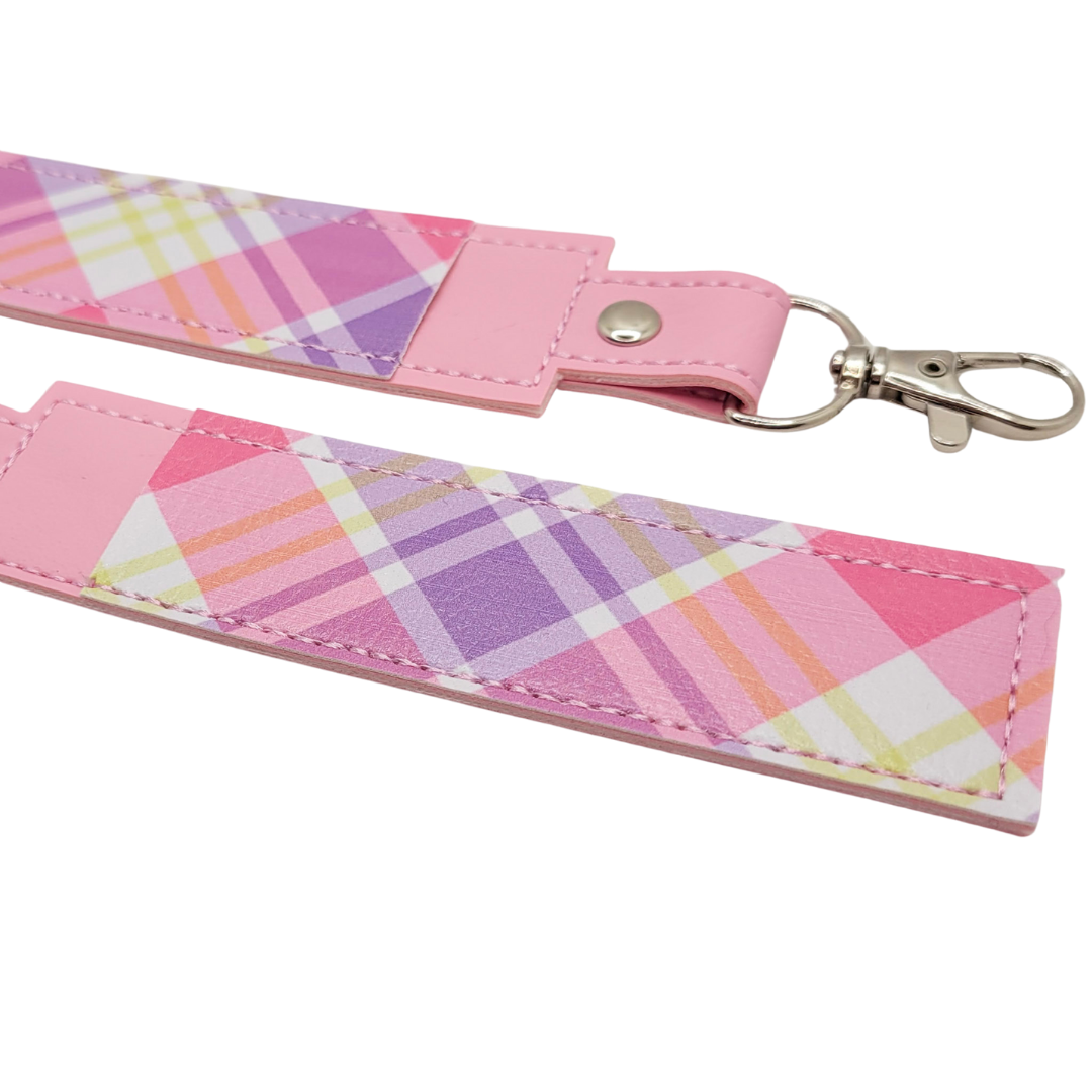 Pink Plaid Vinyl Pen Case