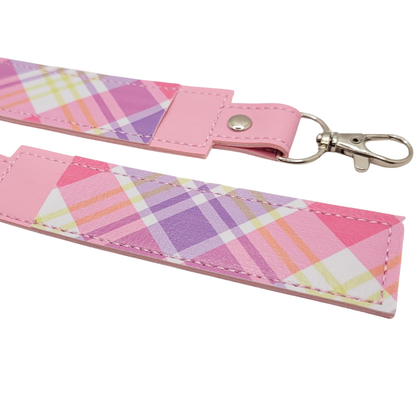 Pink Plaid Vinyl Pen Case