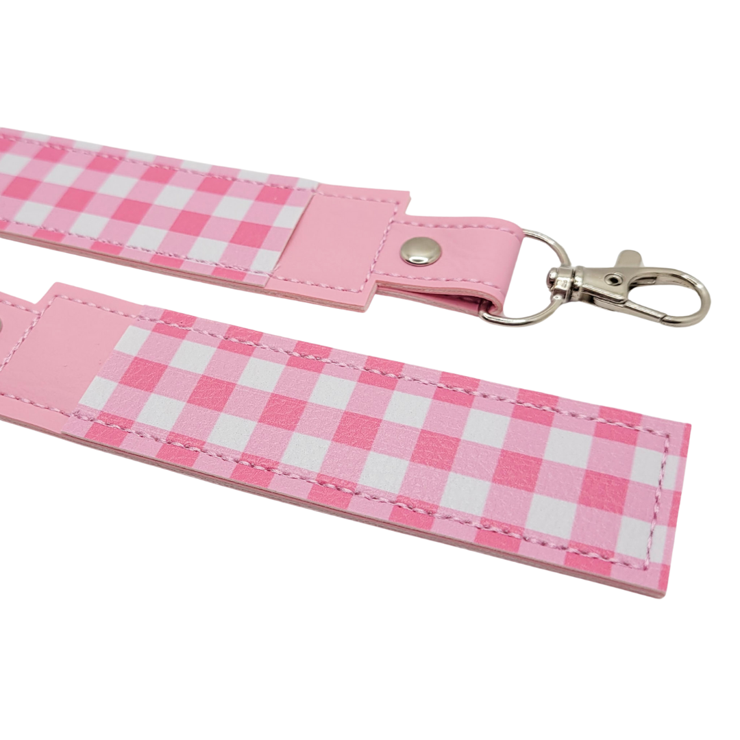 Pink Plaid Vinyl Pen Case