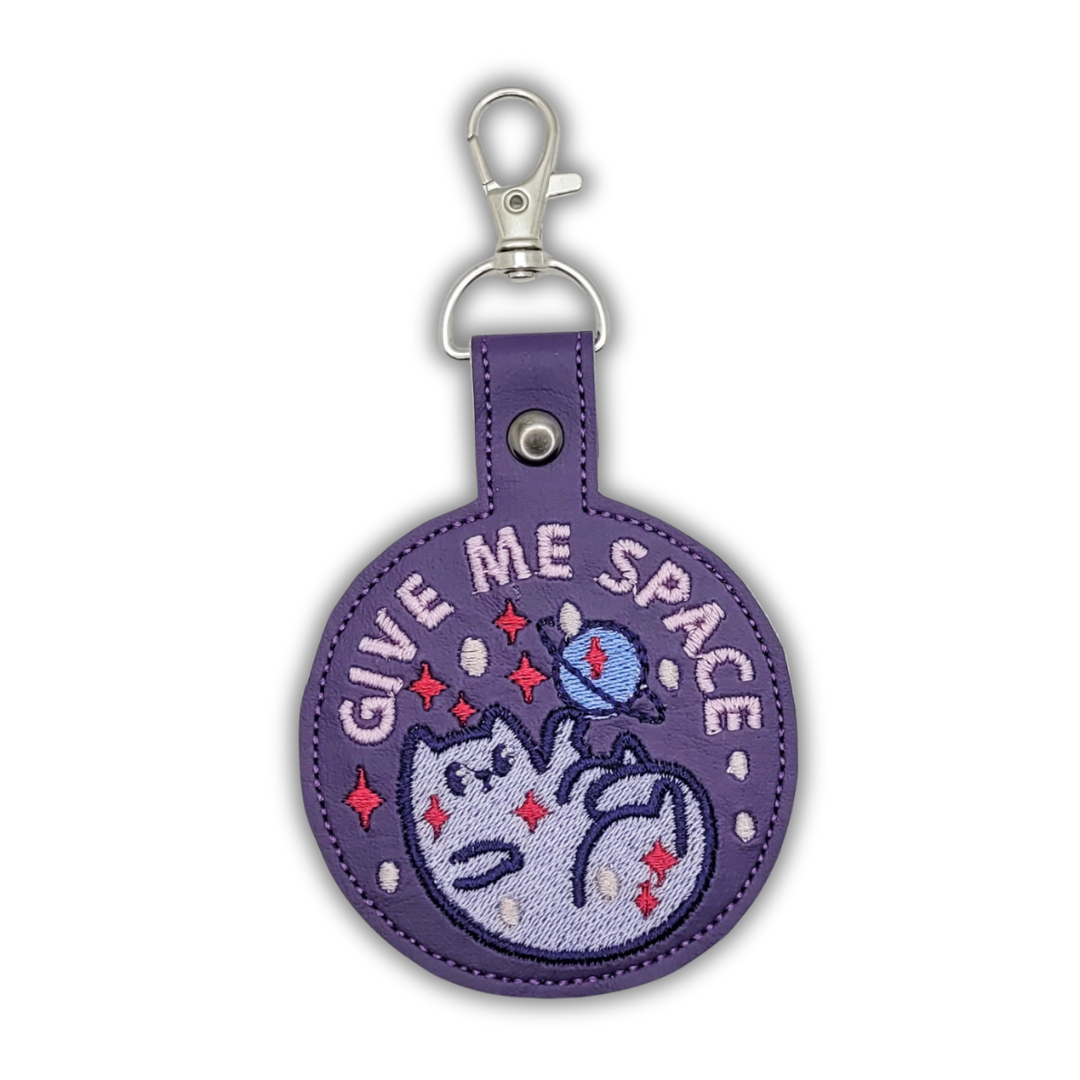 Give Me Space Embroidered Vinyl Keychain