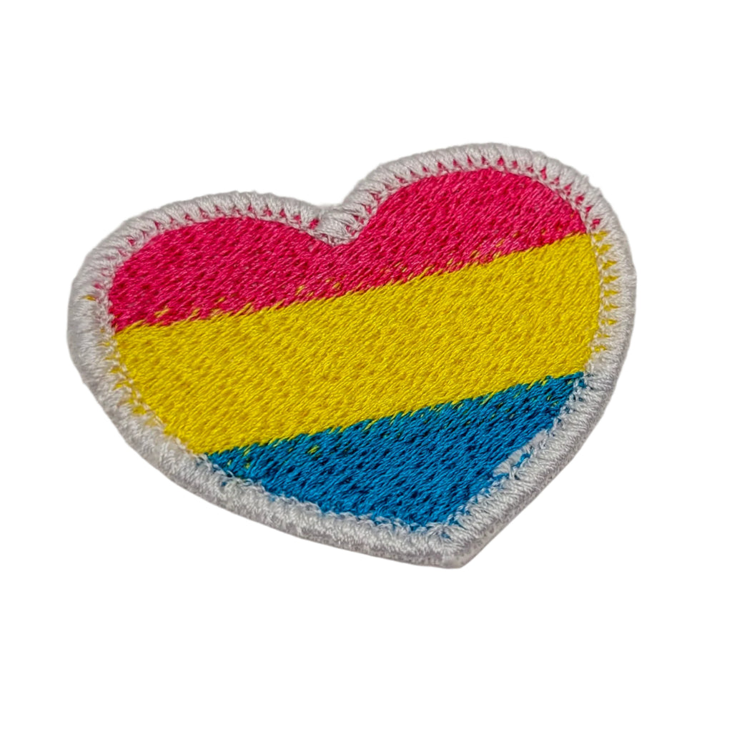 Pansexual Pride Heart Embroidered Patch