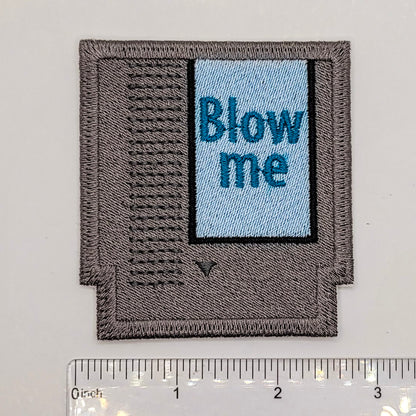 "Blow Me" Video Game Cartridge Embroidered Patch