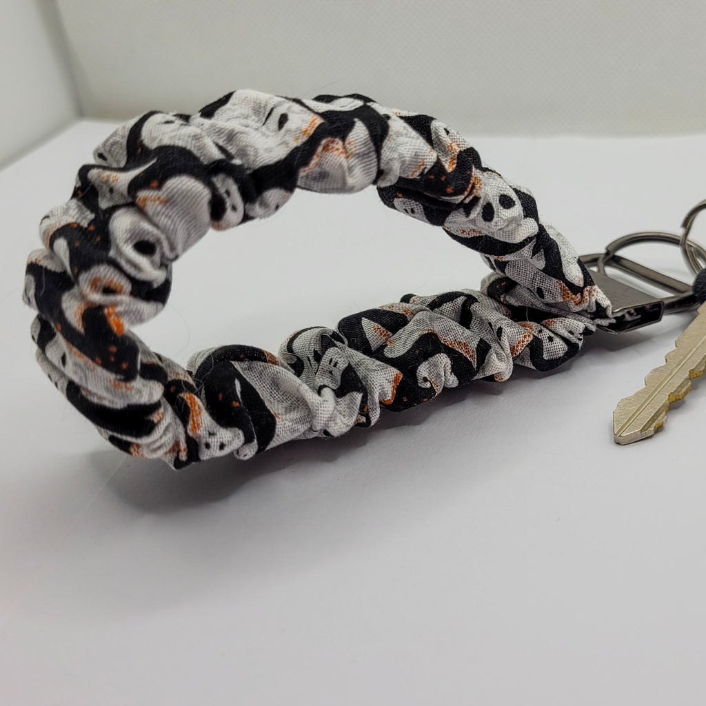 Ghosts Scrunchie Wristlet Keychain
