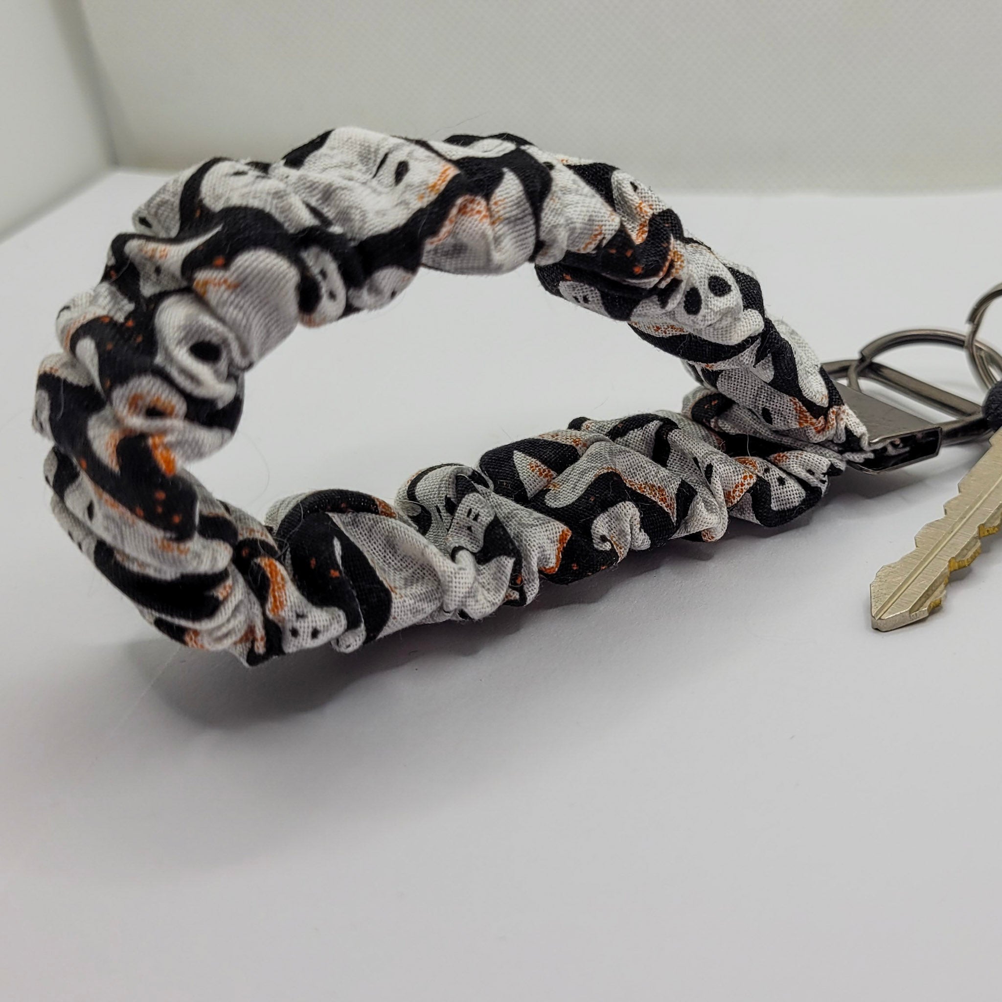 Ghosts Scrunchie Wristlet Keychain