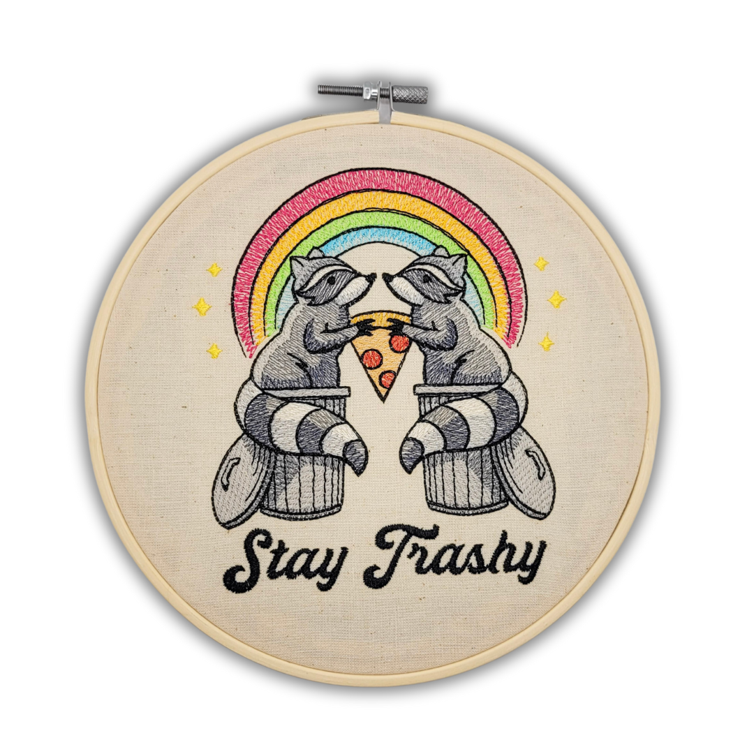 Stay Trashy – 7" Embroidered Wall Art