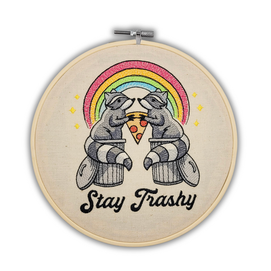 Stay Trashy – 7" Embroidered Wall Art