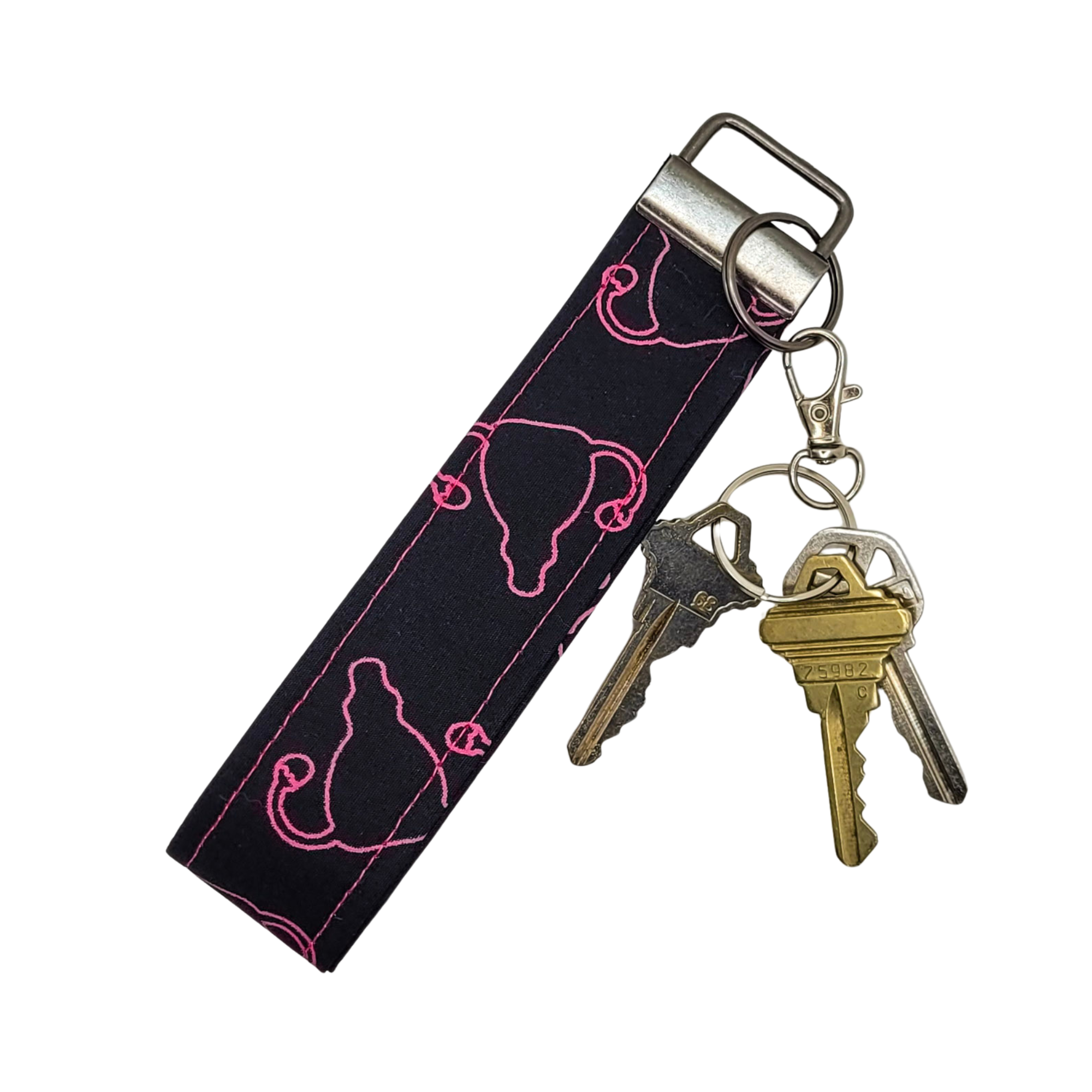 Uterus Wristlet Keychain Strap
