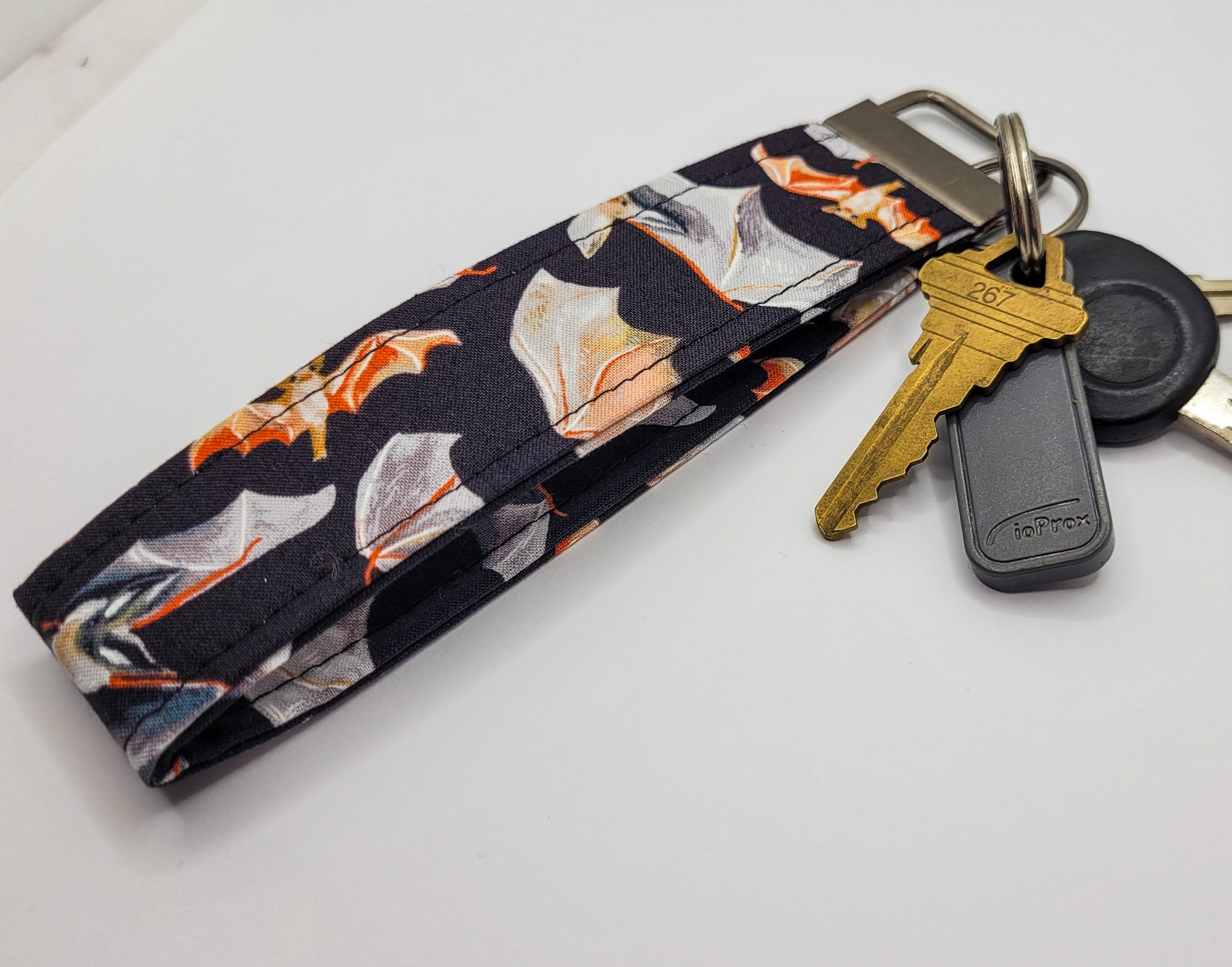 Black Bats Wristlet Key Strap